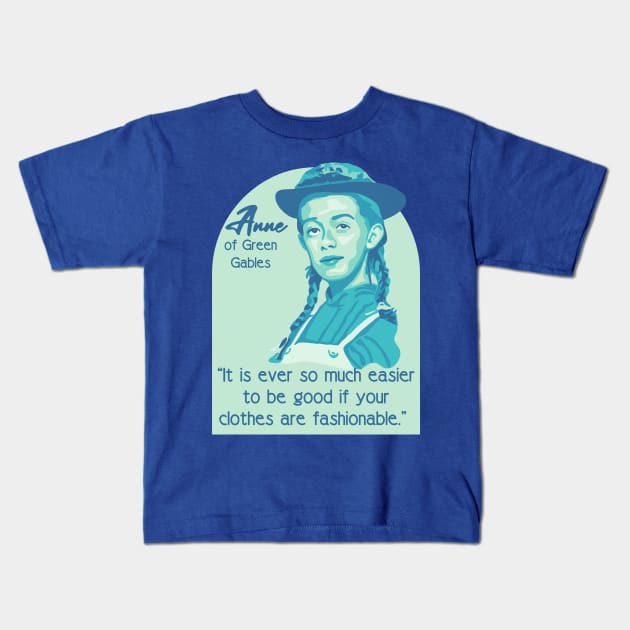 Anne of Green Gables Portrait and Quote Kids T-Shirt by Slightly Unhinged